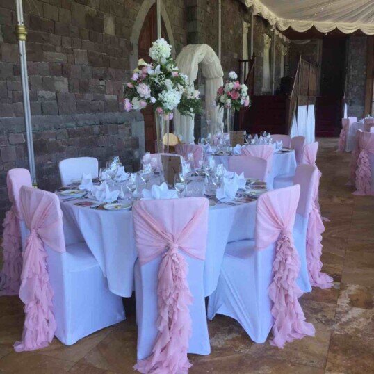 Craig y Nos Castle Wedding Venue in South Wales in pink