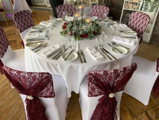 Craig y Nos Castle South Wales Wedding Banqueting table