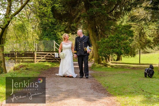 Lower Gardens footpath at Craig y Nos Castle Wales Wedding Venue