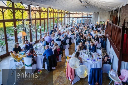 Wedding Banqueting Room Conservatory at Craig y Nos Castle by Gareth Jones Wedding Photographer