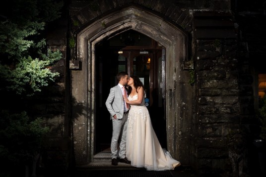 Front door arch Craig y Nos Castle wedding venue Cardiff