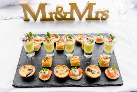 Canapes with Welcome Drinks at South Wales Wedding Venue Craig y Nos Castle