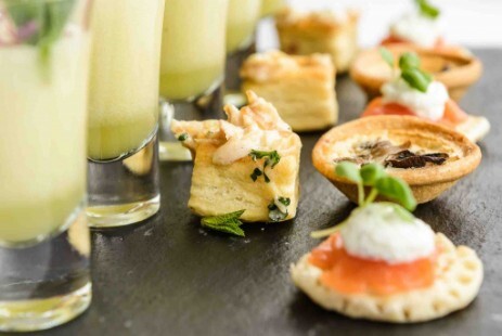 Canapes with Welcome Drinks at South Wales Wedding Venue Craig y Nos Castle