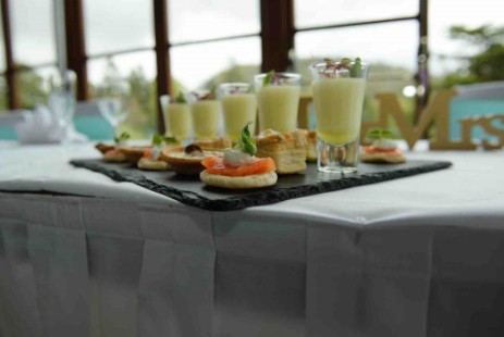 Canapes with Welcome Drinks at South Wales Wedding Venue Craig y Nos Castle