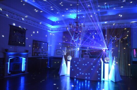 Craig y Nos Castle Wedding Venue Disco in Music room by Pure Wedding DJ South Wales Wedding Venue Craig y Nos Castle with Pure Wedding DJ playing in the Music room