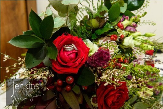 Castle Wedding Venue Craig y Nos red Flowers