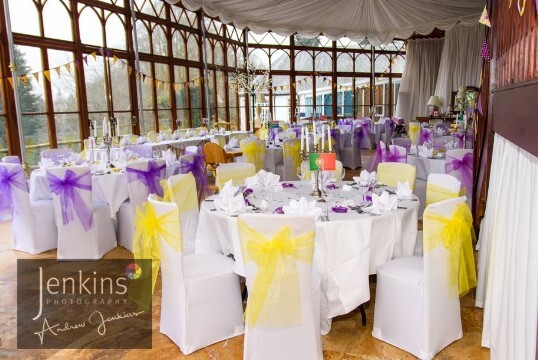 Wedding Banqueting Room Conservatory at Craig y Nos Castle by Gareth Jones Wedding Photographer