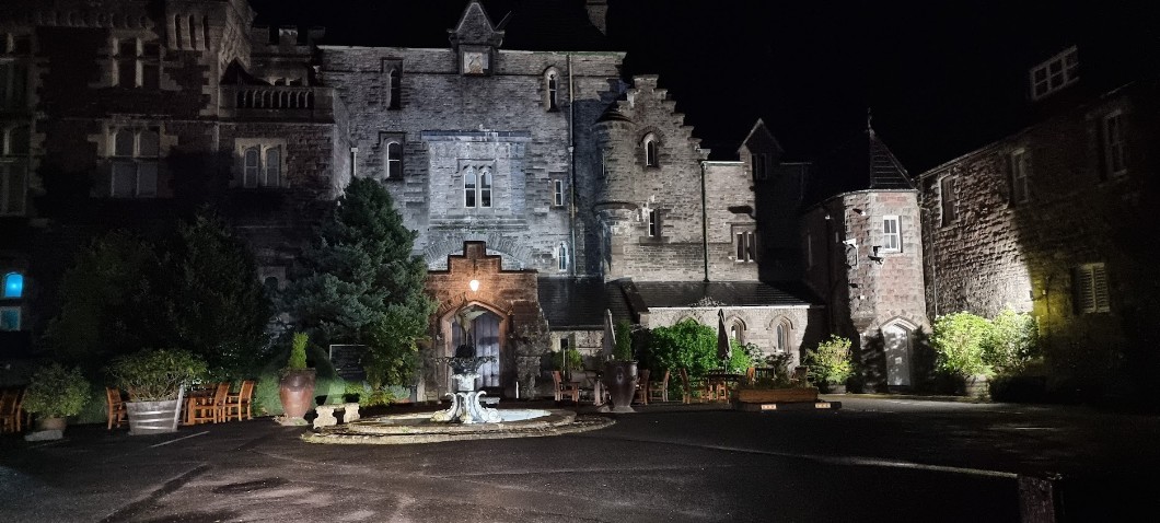  Craig y Nos Castle Courtyard at night
