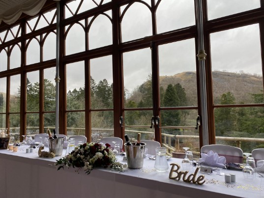 Country Park views at Craig y Nos Castle South Wales Wedding Venue