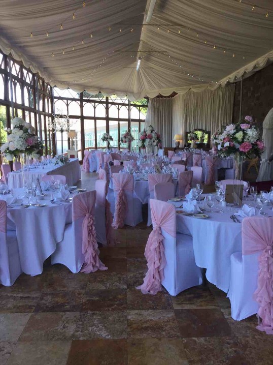 Craig y Nos Castle Wedding Venue in South Wales in pink