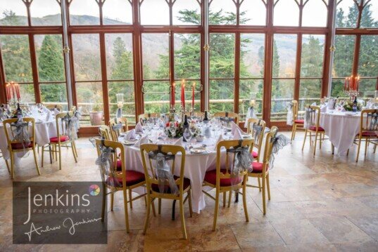 Craig y Nos Castle Wedding Breakfast room the Conservatory