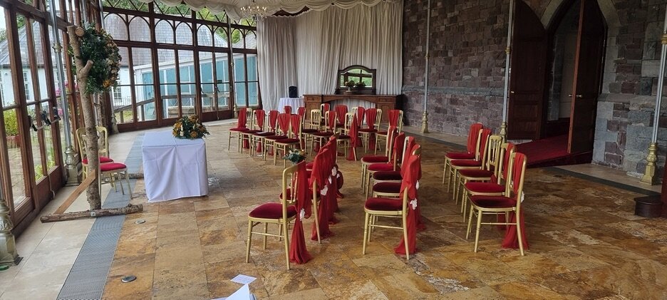 Conservatory as Ceremony Room Ceremony Room Set up in the Conservatory