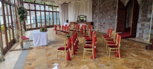 Wedding Ceremony Conservatory Craig y Nos Castle