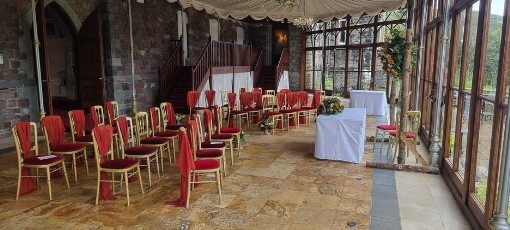 Wedding Ceremony Conservatory Craig y Nos Castle