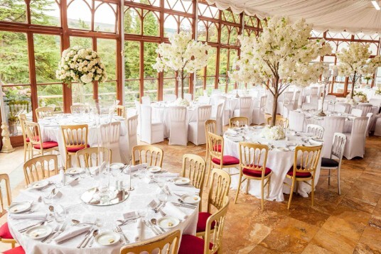 Conservatory at Craig y Nos Castle wedding venue for Newport