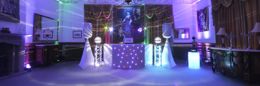 The music room at Craig y Nos Castle set up for a wedding disco Evening Wedding Package Wedding Venue South Wales Craig y Nos Castle