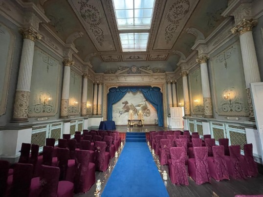 Wedding Ceremony Room the theatre at Craig y Nos Castle wedding venue for London