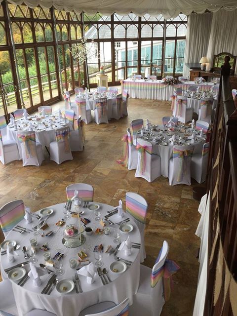 Craig y Nos Castle Conservatory Multi-coloured Rainbow sashes