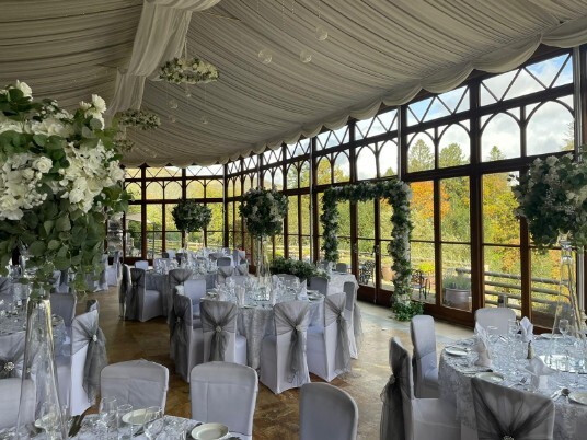 Craig y Nos Castle Wedding Reception Room white