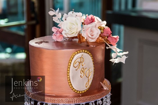 Craig y Nos Castle South Wales Wedding Reception Copper Wedding Cake