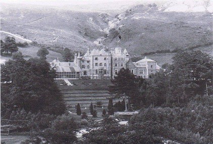 Craig y Nos Castle overlooking River Tawe Craig y Nos Castle 1950 River Tawe Craig y Nos Country Park