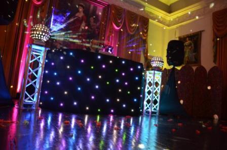 ure Weddings DJ Evening Entertainment Package black speakers and DJ desk