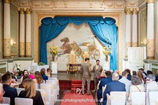 Wedding Ceremony Room the theatre at Craig y Nos Castle wedding venue near Swansea