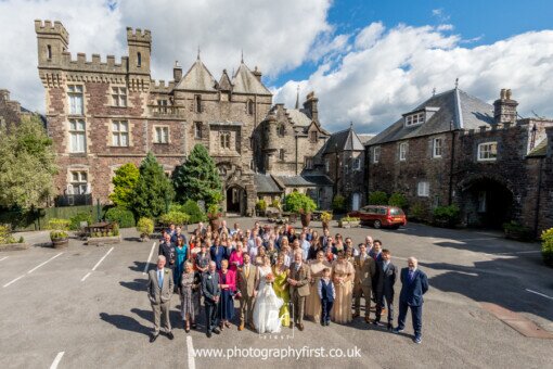 Craig y Nos Castle Courtyard group guests photo