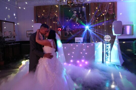 Dancing on Ice - the first dance at Craig y Nos Castle Wedding Venue Dancing on Clouds effect, Wedding Venue South Wales Craig y Nos Castle