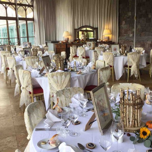 Lace Chair covers South Wales Wedding Venue Craig y Nos Castle