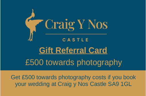 Pohotography Gift Card Craig y Nos Castle
