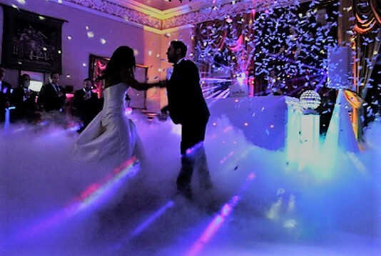 DJ Pure Weddings at Crag y Nos Castle Smoke and Confetti Gun Disco First Dance Craig y Nos Castle