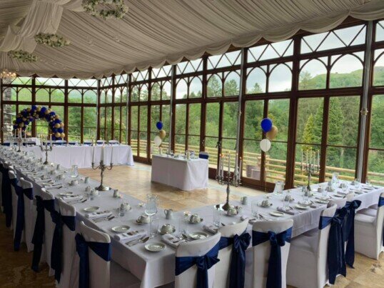 Craig y Nos Castle conservatory intimate wedding