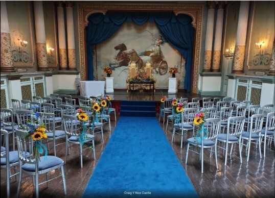 South Wales Wedding Venue Ceremony Room Craig y Nos Castle