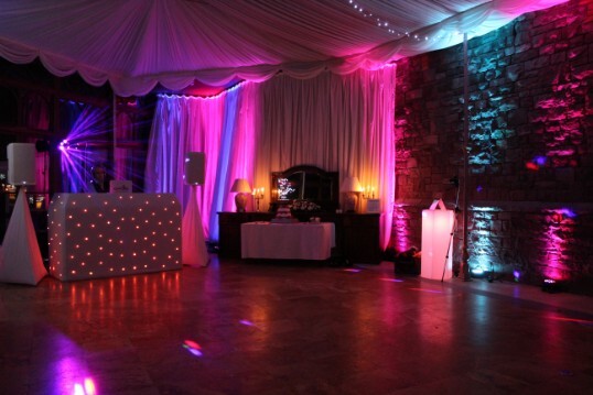 Pure Weddings DJ Evening Entertainment Package - Uplighting in conservatory