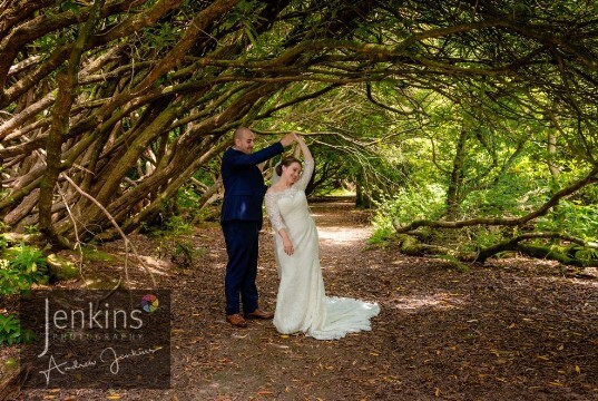 Footpath in woodland at Craig y Nos Castle Wedding Venue in Wales
