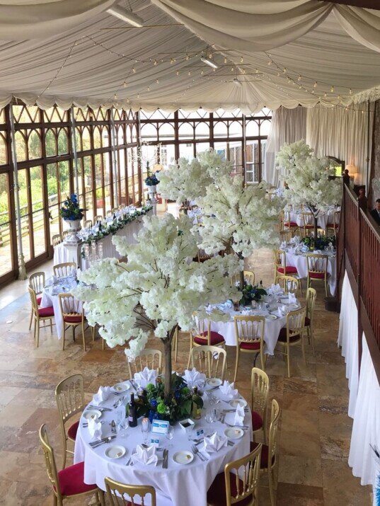 South Wales Wedding Venue Craig y Nos Castle Wedding Breakfast Table Settings