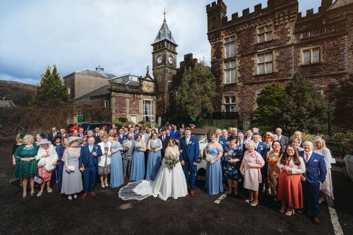 Craig y Nos Castle Courtyard group photo guests