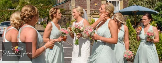 Craig y Nos Castle Wales Wedding Turquoise Bridesmaids