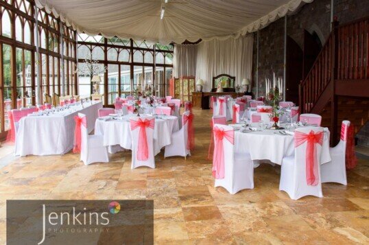 Wedding Banqueting Room Conservatory at Craig y Nos Castle by Gareth Jones Wedding Photographer