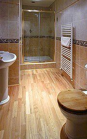 En-suite Room AB22's modern shower en-suite Wedding Venues South Wales - Craig y Nos Castle Accommodation Room AB22 bathroom