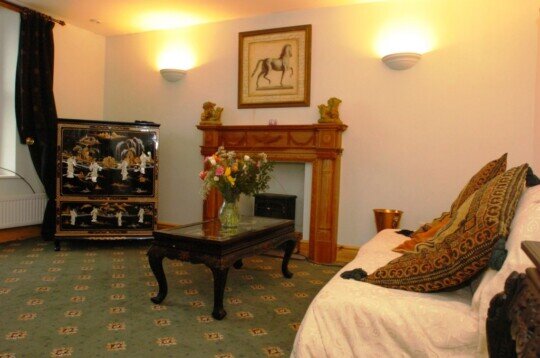 Craig y Nos Castle Accommodation Duplex (AB31) lower lounge area with Sky TV Wedding Venues South Wales - Duplex Lounge at Craig y Nos