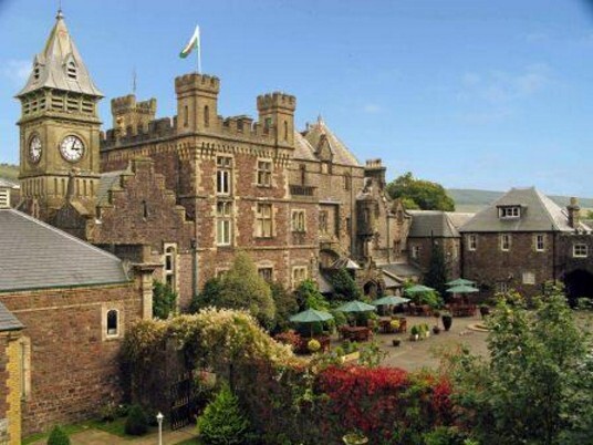Craig y Nos Castle Wedding Venue convenient for Neath Wedding Receptions Craig y Nos Castle Wedding Venue front courtyard