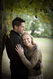 Chris Barroccu Wedding Photographer Bride and Groom cuddling in park