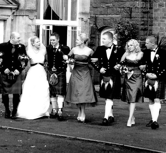 Wedding Planning Book, Wedding Party by entrance to Theatre at Craig y Nos Castle