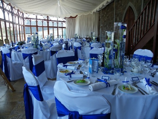 Wedding Breakfast table display at Craig y Nos Castle Wedding Venue Wedding Breakfast table display at Craig y Nos Castle Wedding Venue