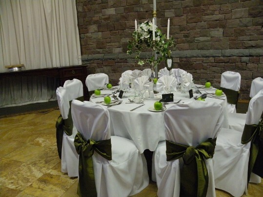 Craig y Nos Castle Wedding Venue Swansea Conservatory Wedding Breakfast apple green wedding theme