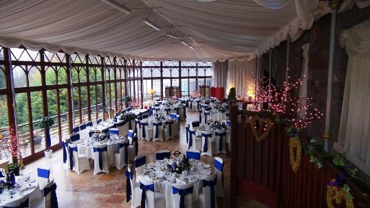 Craig y Nos Castle Wedding Venue the Conservatory used as a wedding breakfast room