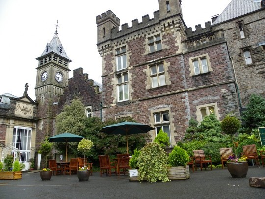 Craig y Nos Castle Wedding Venue in South Wales, the Front Courtyard and front aspect of the castle