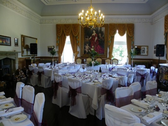 Craig y Nos Castle Wedding Venue with Function room set up for a wedding breakfast